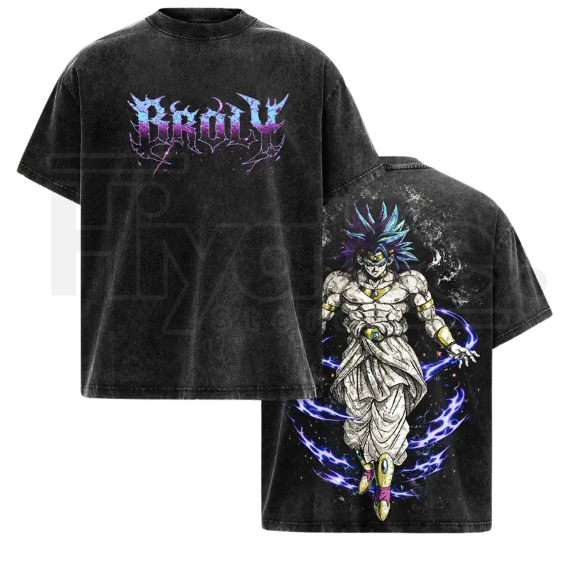 Legendary Saiyan Warrior Vintage Washed T-Shirt – Heavyweight Cotton Oversized Anime Inspired Tee