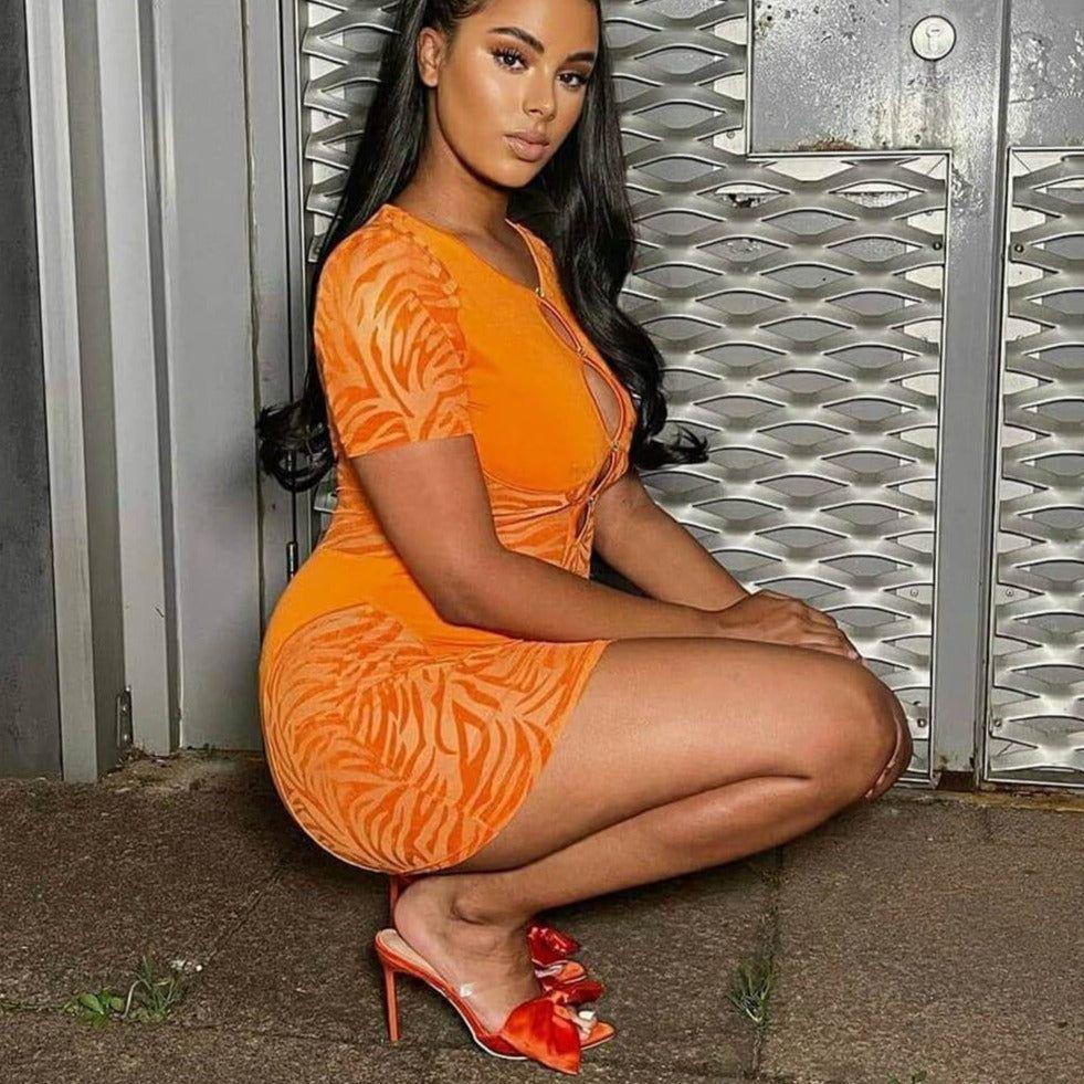 Longshot Orange Satin Stiletto Heels whit Big Bow