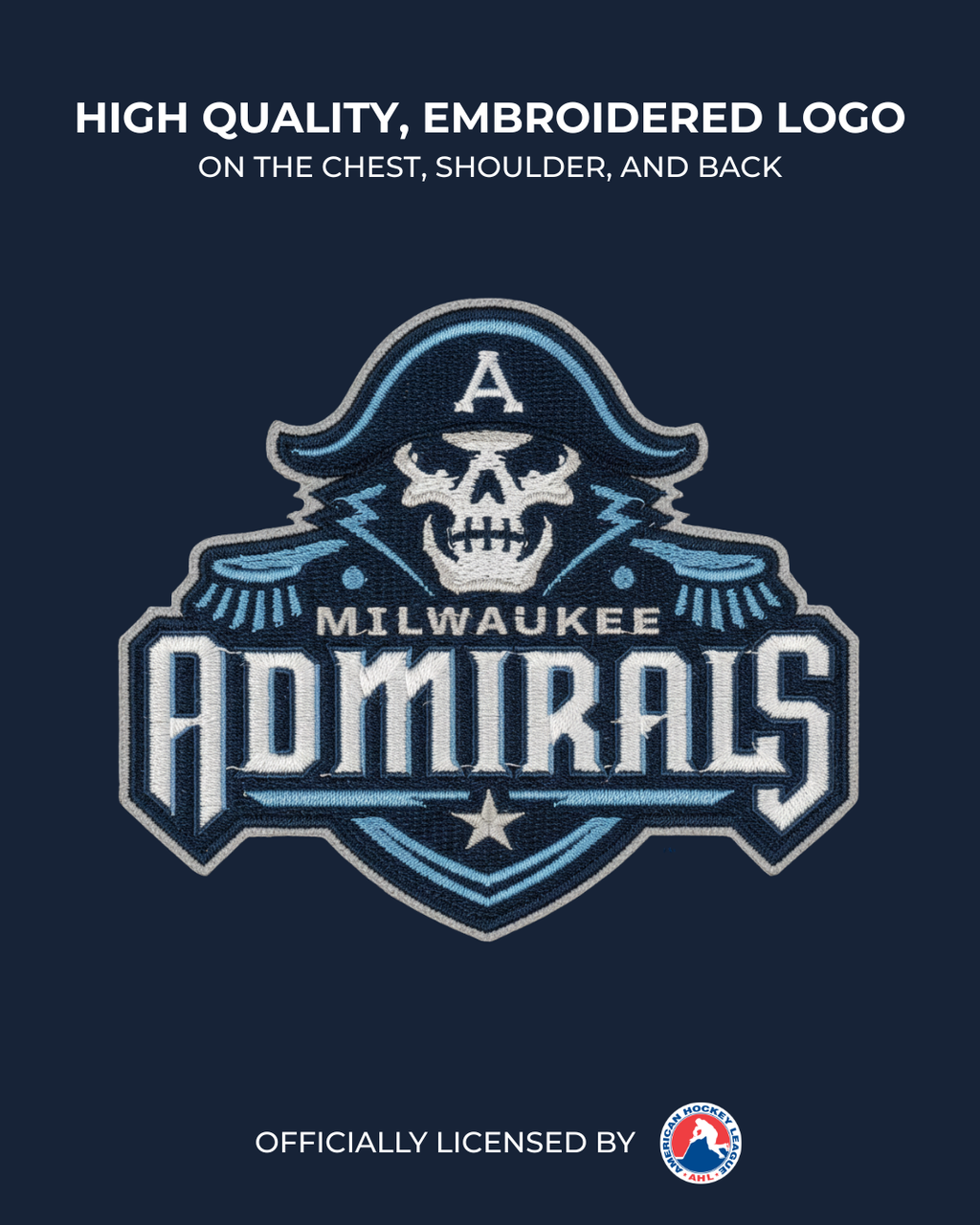 Milwaukee Admirals AHL Hockey Embroidered Lace Hoodie