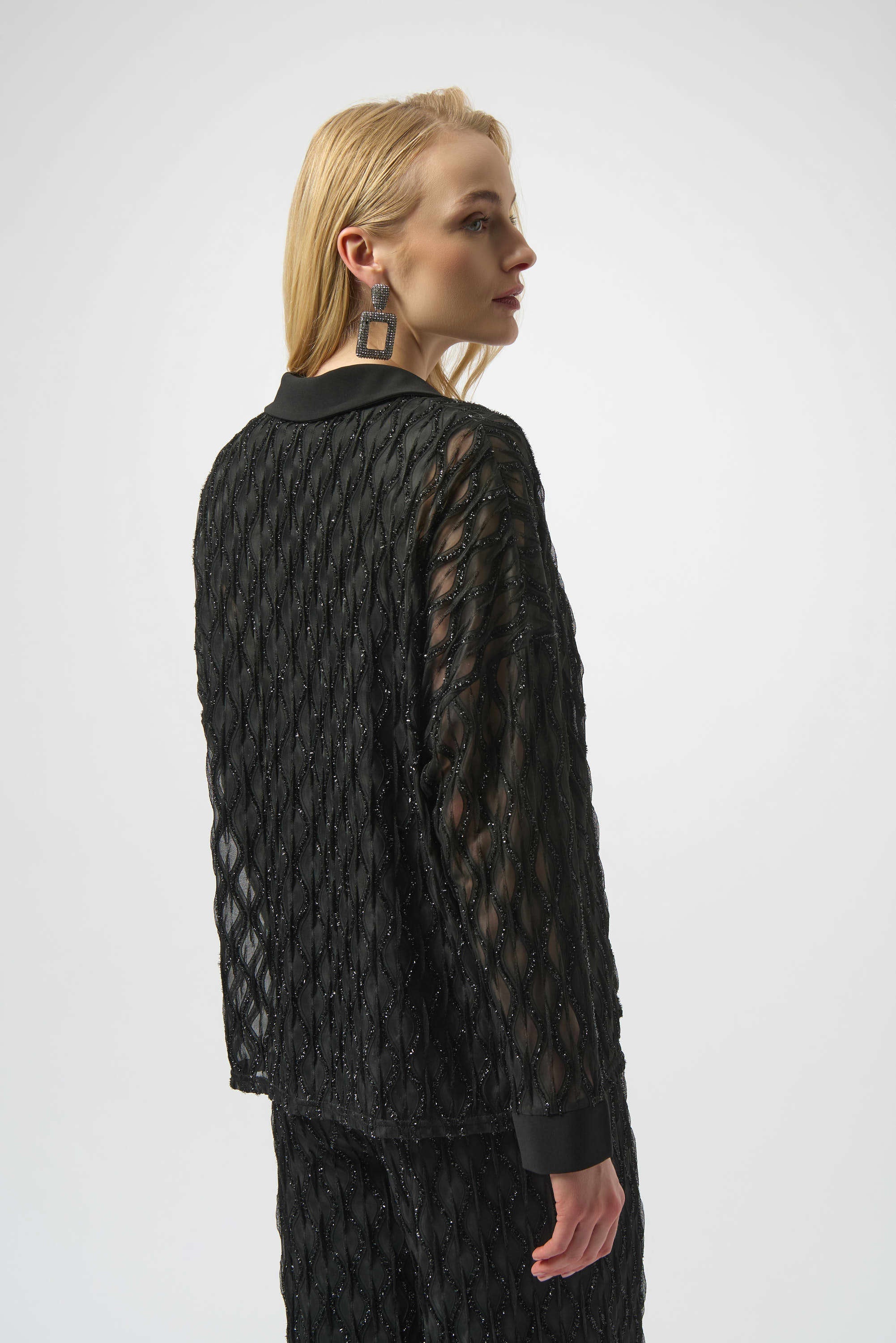 Lurex Cascade and Silky Knit Boxy Top - 254116