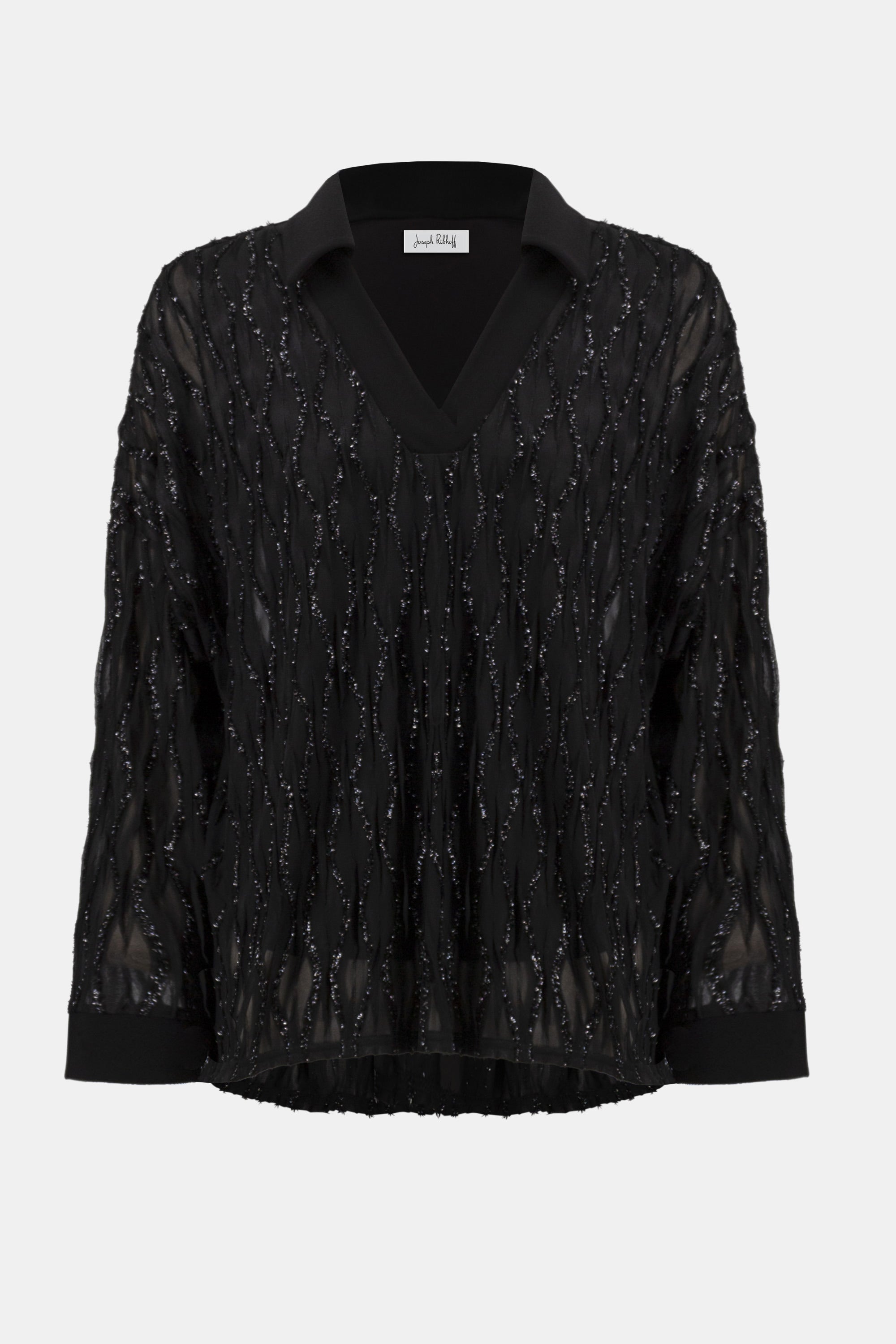 Lurex Cascade and Silky Knit Boxy Top - 254116