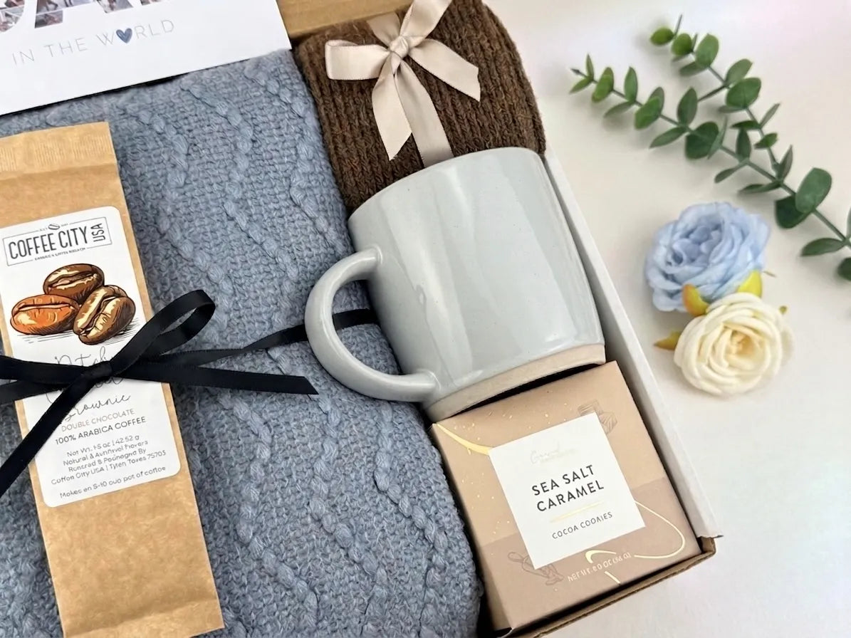 Luxury Father’s Day Gift Box for Dad – Mug, Jerky & Coffee Cookies | Cozy Hug in a Box