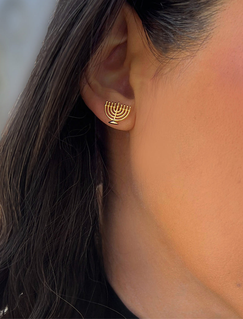 HANUKKAH MENORAH Earrings | 18K Gold Over Sterling Silver