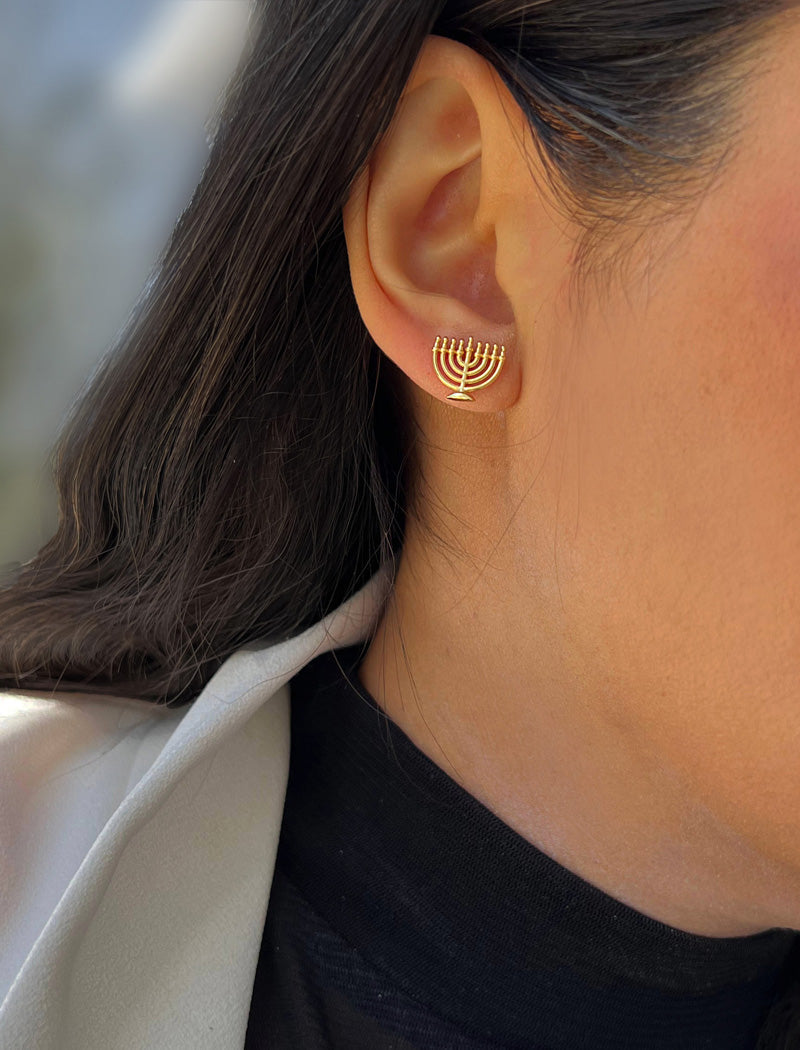 HANUKKAH MENORAH Stud Earrings
