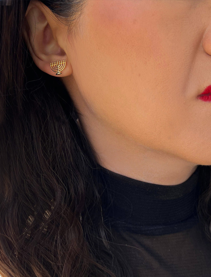 HANUKKAH MENORAH Earrings | 18K Gold Over Sterling Silver