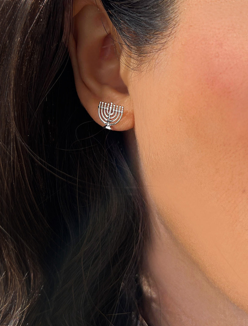 HANUKKAH MENORAH Stud Earrings