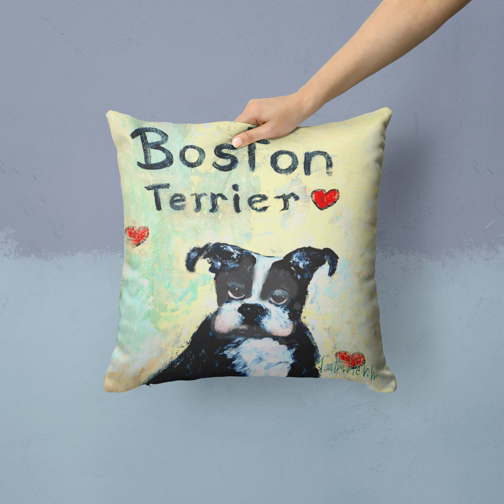 Boston Terrier Where's my Bibb Throw Pillow - 14x14 Decorative Pillow – Art for Your Home & Patio MW1316PW1414