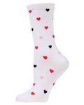 Multi Hearts Bamboo Crew Socks