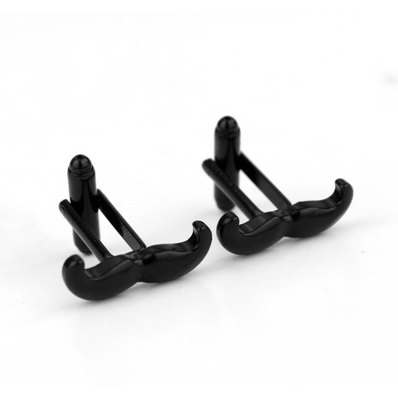 Matte Black Moustache Cufflinks