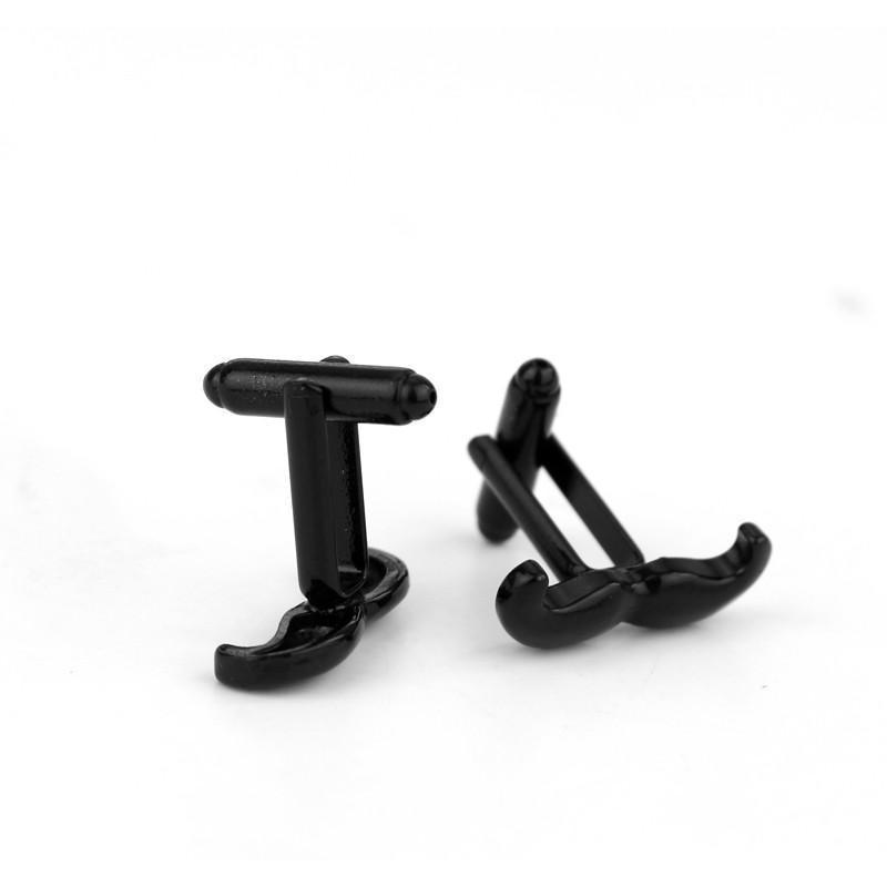 Matte Black Moustache Cufflinks