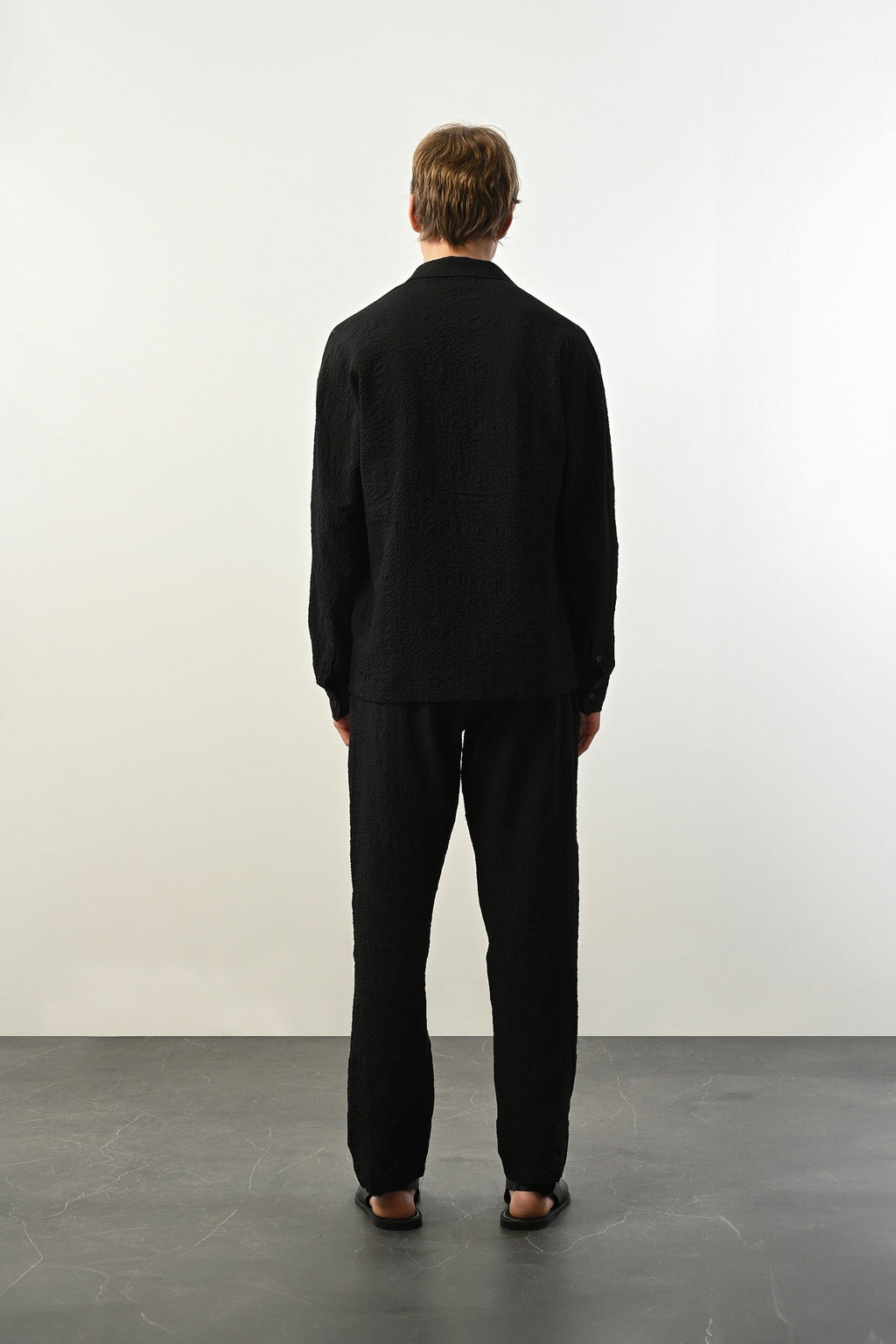 Men's Oversized Shirt Made of Aerobin Fabric with V-Neck