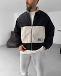 Men's Oversized Zip-Up Sweatshirt Two-Tone