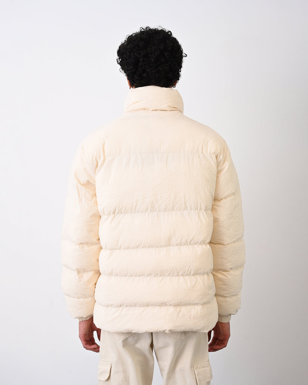 Men's Premium Puffer Jacket with High Collar and Utility Pockets