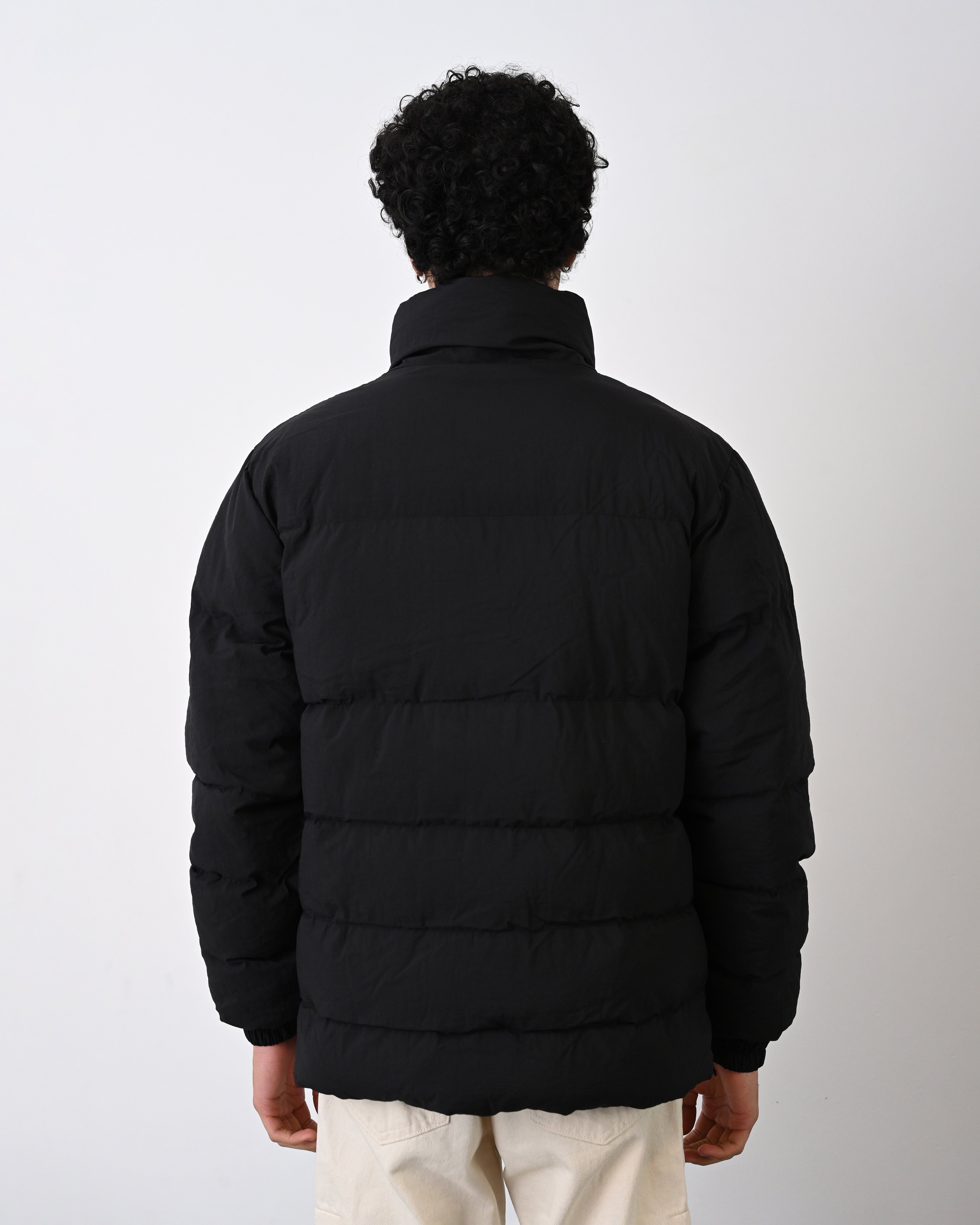 Men's Premium Puffer Jacket with High Collar and Utility Pockets