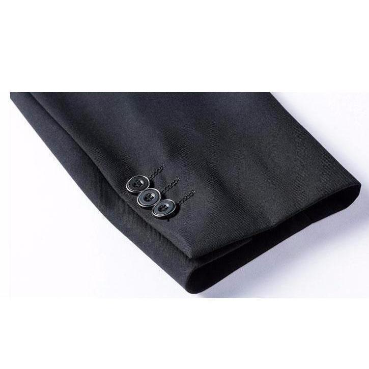 Men's Black One Button Slim Fit Suit - Two Piece