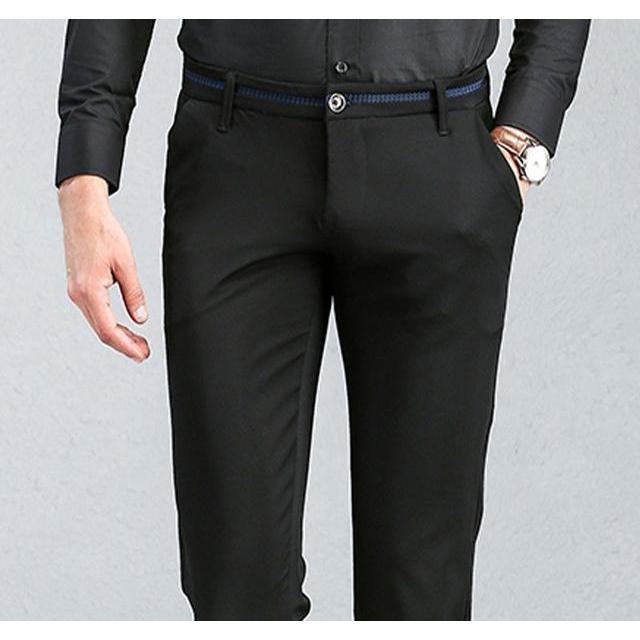 Men's Black Slim Fit Dress Pants - Multiple Sizes