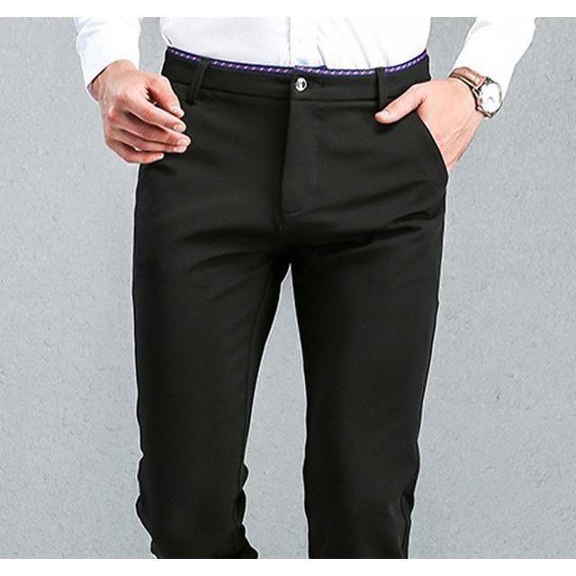 Men's Black Slim Fit Dress Pants - Multiple Sizes