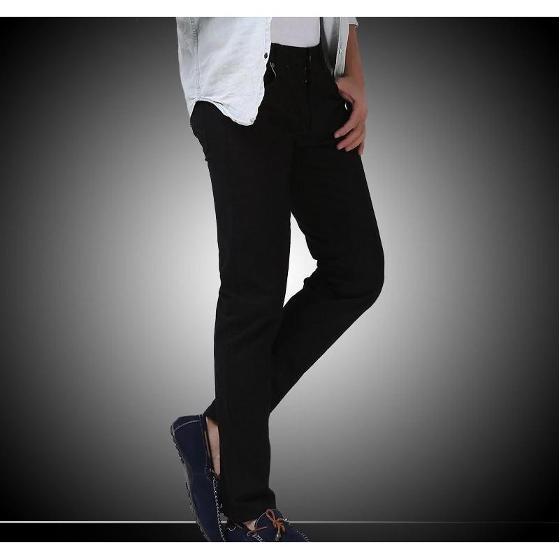 Men's Black Slim Fit Straight Jeans - Multiple Sizes