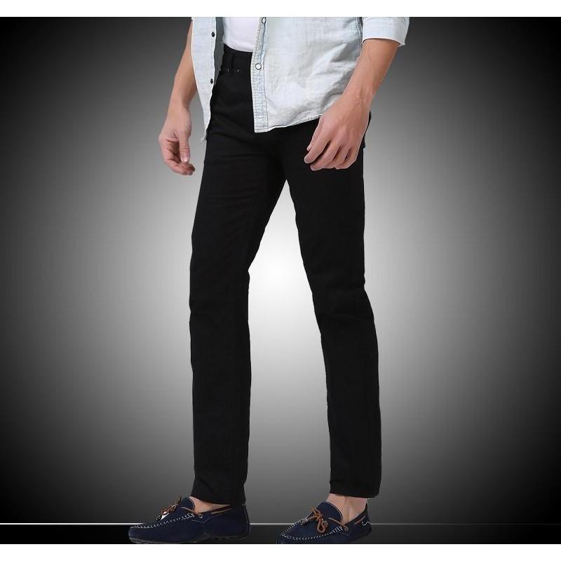 Men's Black Slim Fit Straight Jeans - Multiple Sizes