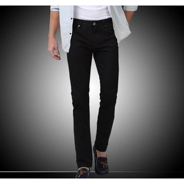 Men's Black Slim Fit Straight Jeans - Multiple Sizes