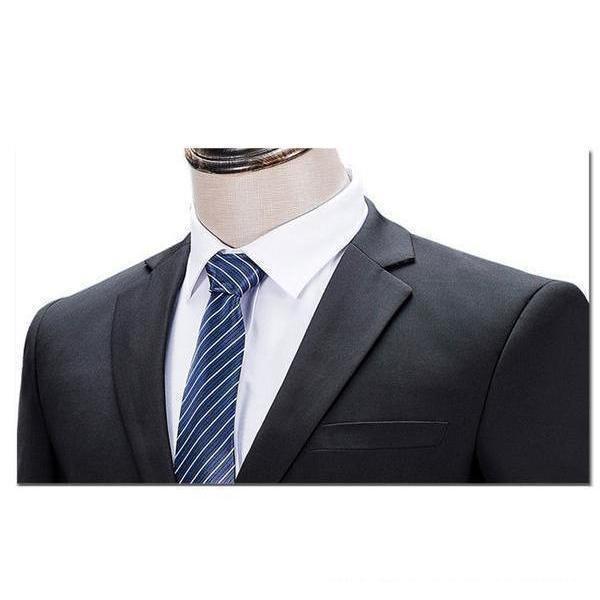 Men's Black Two Button Slim Fit Suit - Two Piece