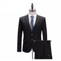 Men's Black Two Button Slim Fit Suit - Two Piece