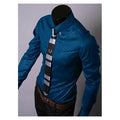 Men's Blue Slim Fit Dress Shirt