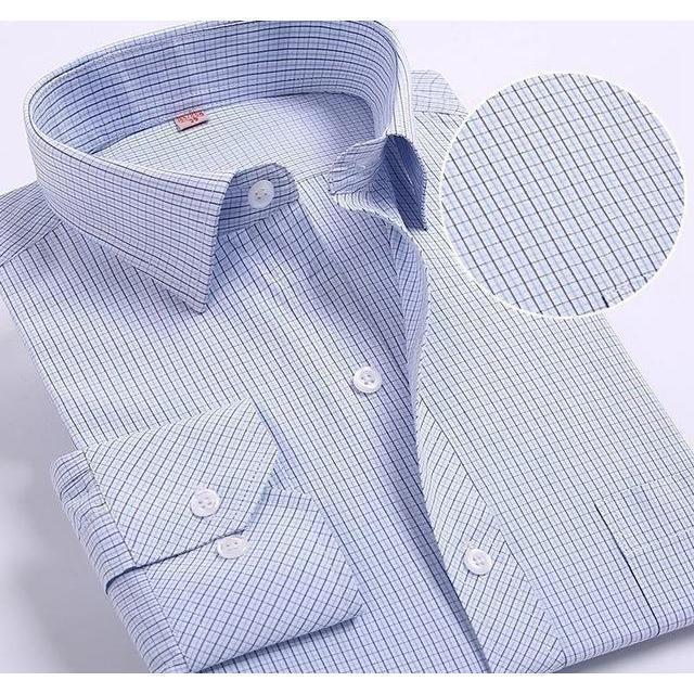 Men's Fine White/Blue Striped Dress Shirt