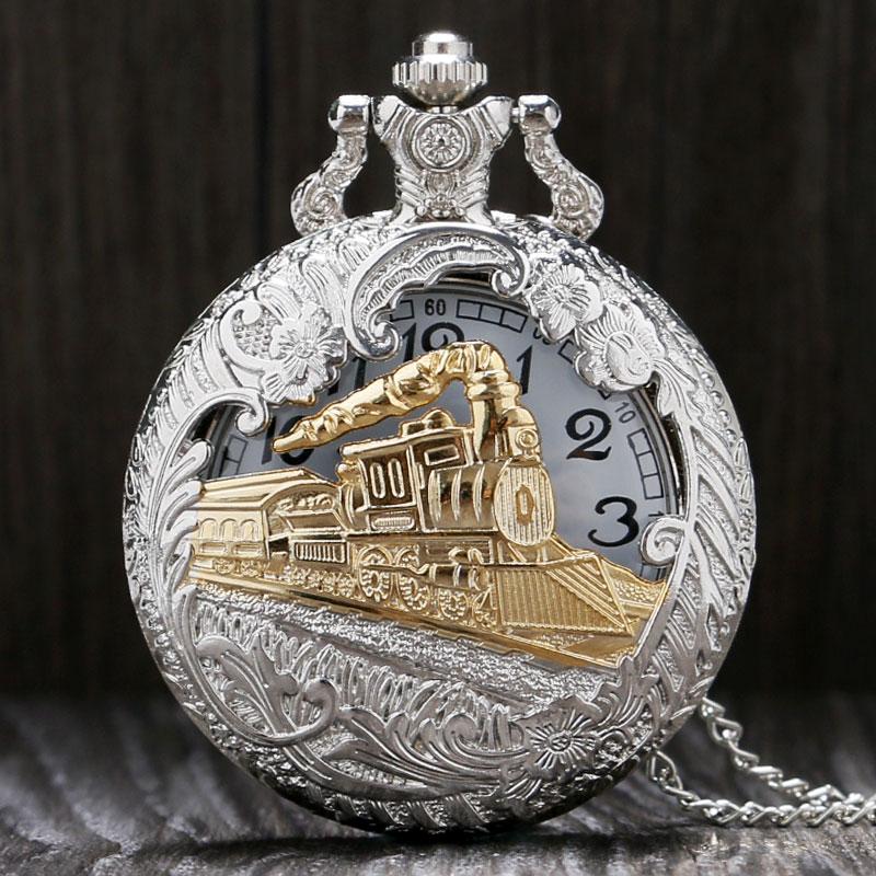 Men's Golden Train Pocket Watch
