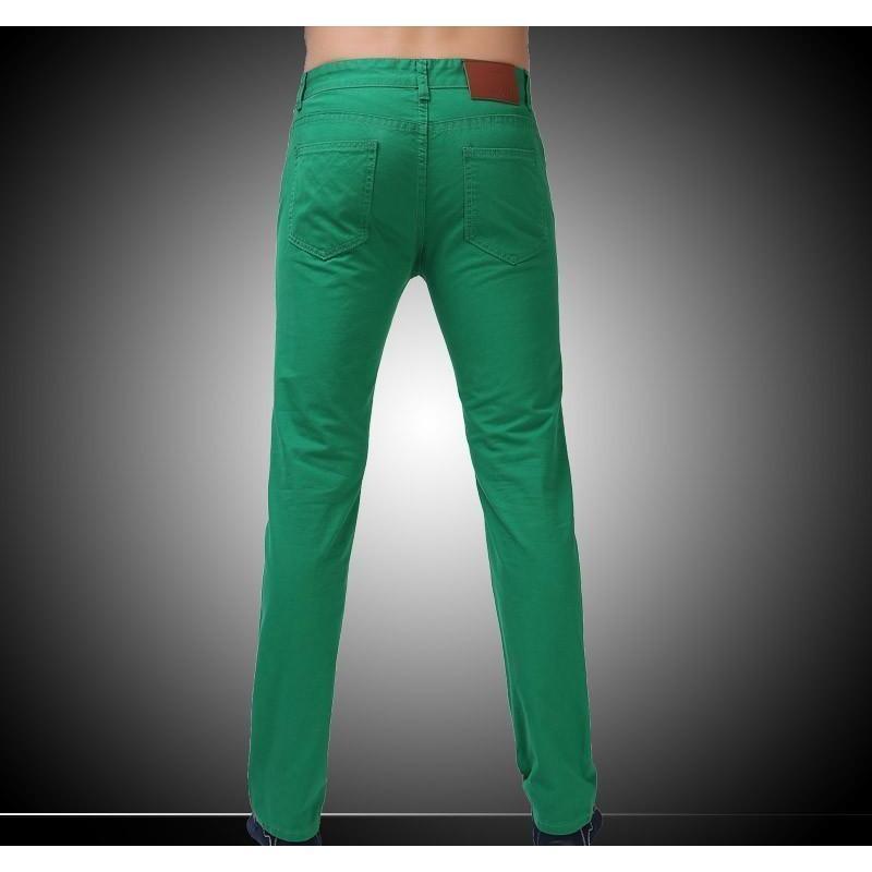 Men's Green Slim Fit Straight Jeans - Multiple Sizes