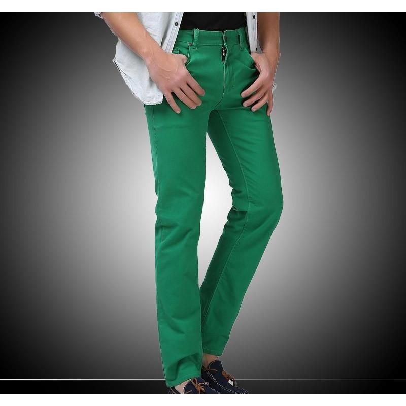 Men's Green Slim Fit Straight Jeans - Multiple Sizes