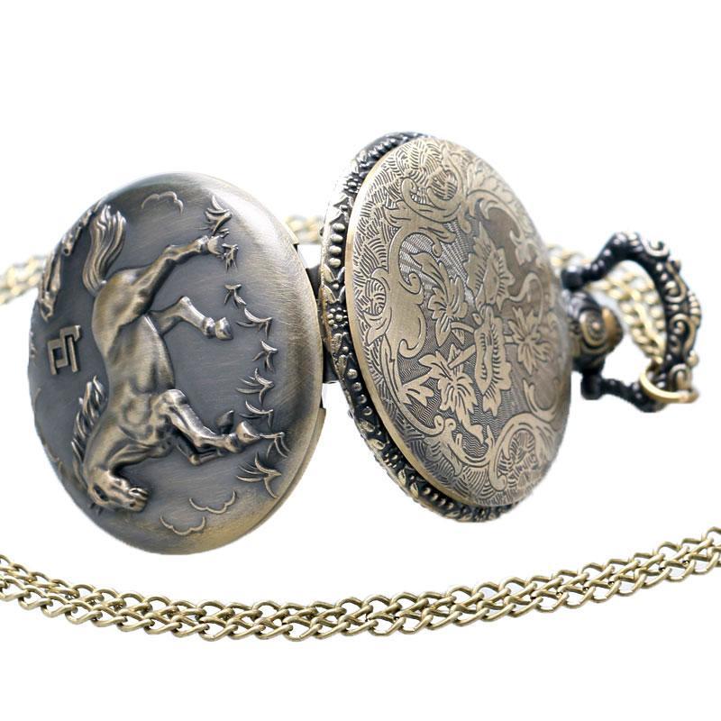 Men's Horse Design Pocket Watch
