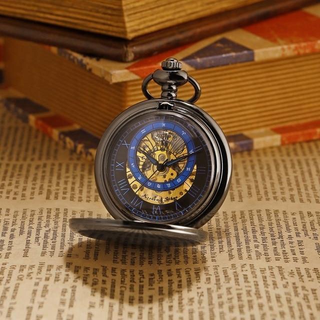 Men's Mechanical Hand Wind Roman Dial Constellation Collection Pocket Watches - 3 Colors