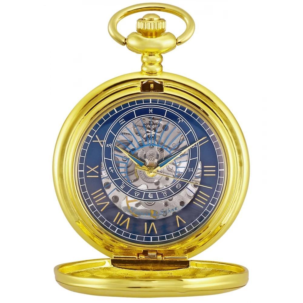 Men's Mechanical Hand Wind Roman Dial Constellation Collection Pocket Watches - 3 Colors