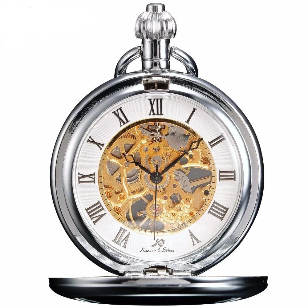 Men's Mechanical Hand Wind Steampunk Collection Pocket Watches - 3 Colors