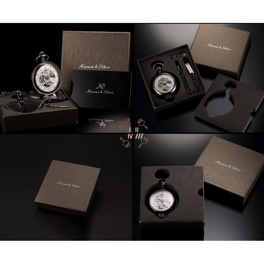 Men's Mechanical Hand Wind Steampunk Pocket Watch
