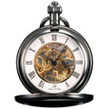 Men's Mechanical Hand Wind Steampunk Roman Pocket Watch