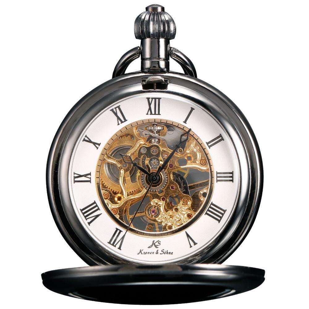Men's Mechanical Hand Wind Steampunk Roman Pocket Watch