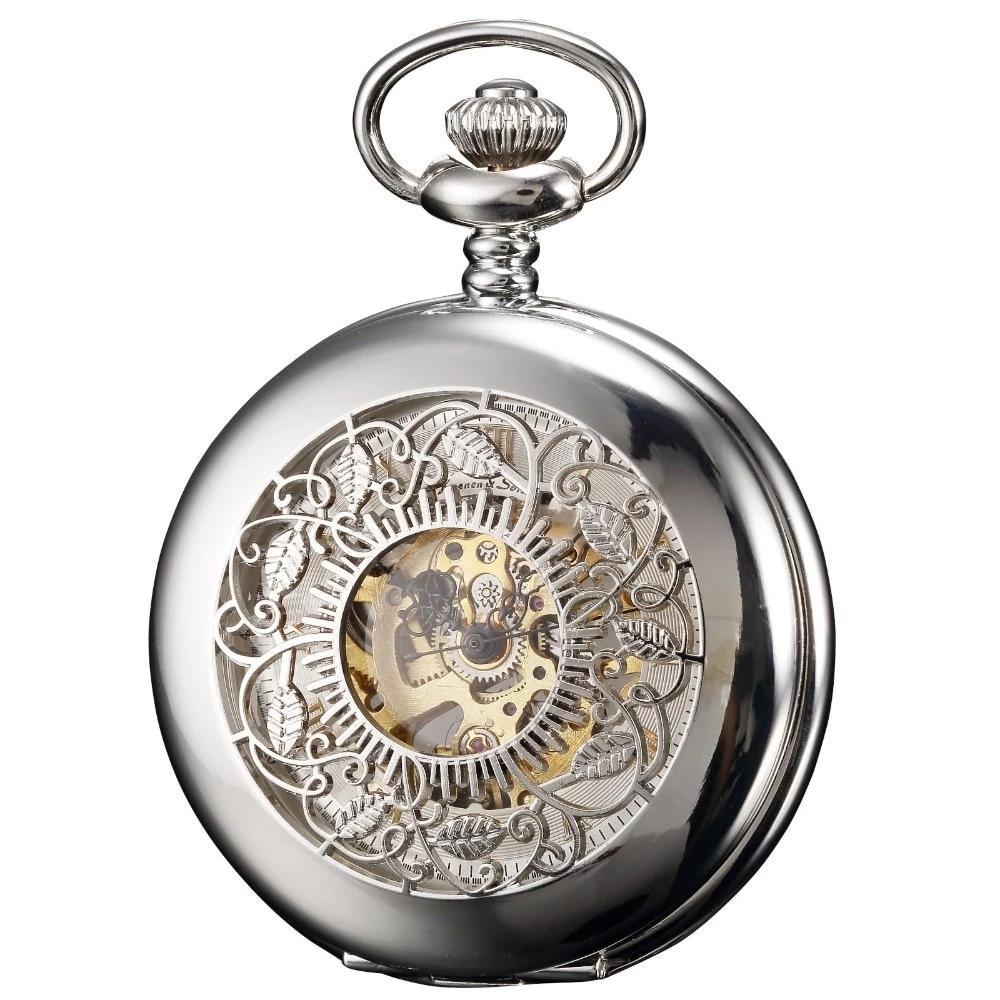 Men's Mechanical Roman Skeleton Collection Pocket Watches - 2 Colors