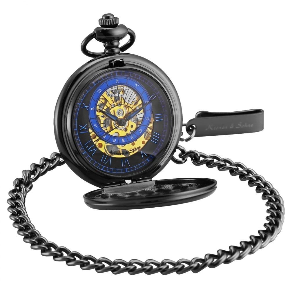 Men's Mechanical Roman Twelve Constellations Collection Pocket Watches - 3 Colors