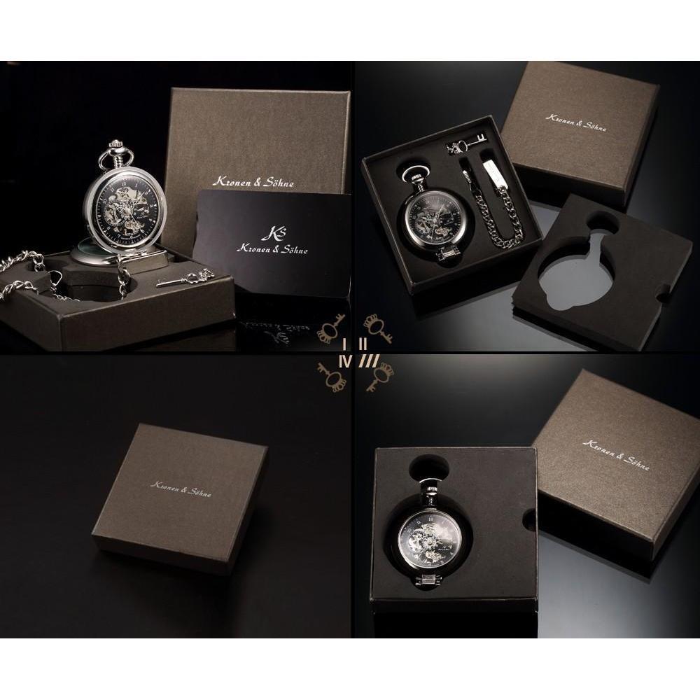 Men's Mechanical Self Stand Case Pocket Watch