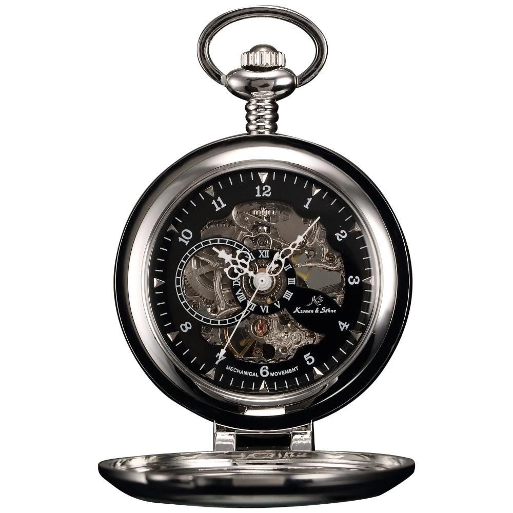 Men's Mechanical Self Stand Case Pocket Watch