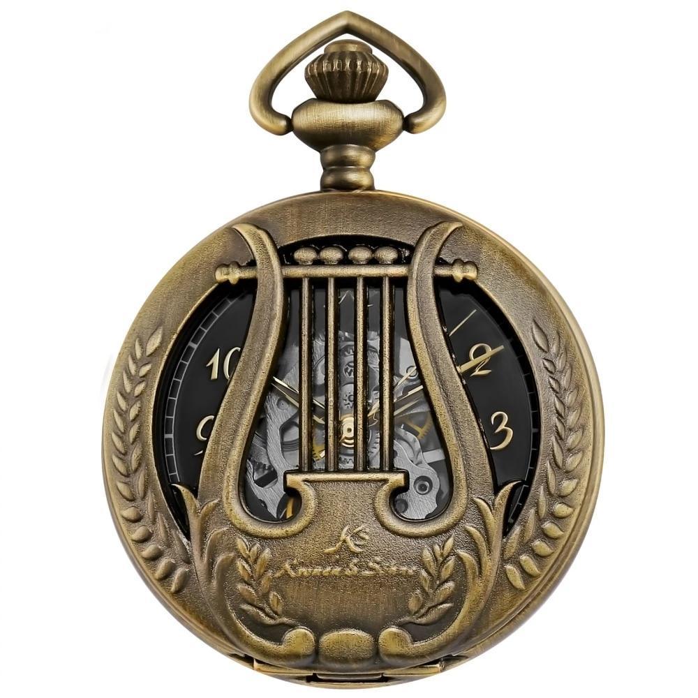 Men's Musical Harp Mechanical Collection Pocket Watches - 3 Colors