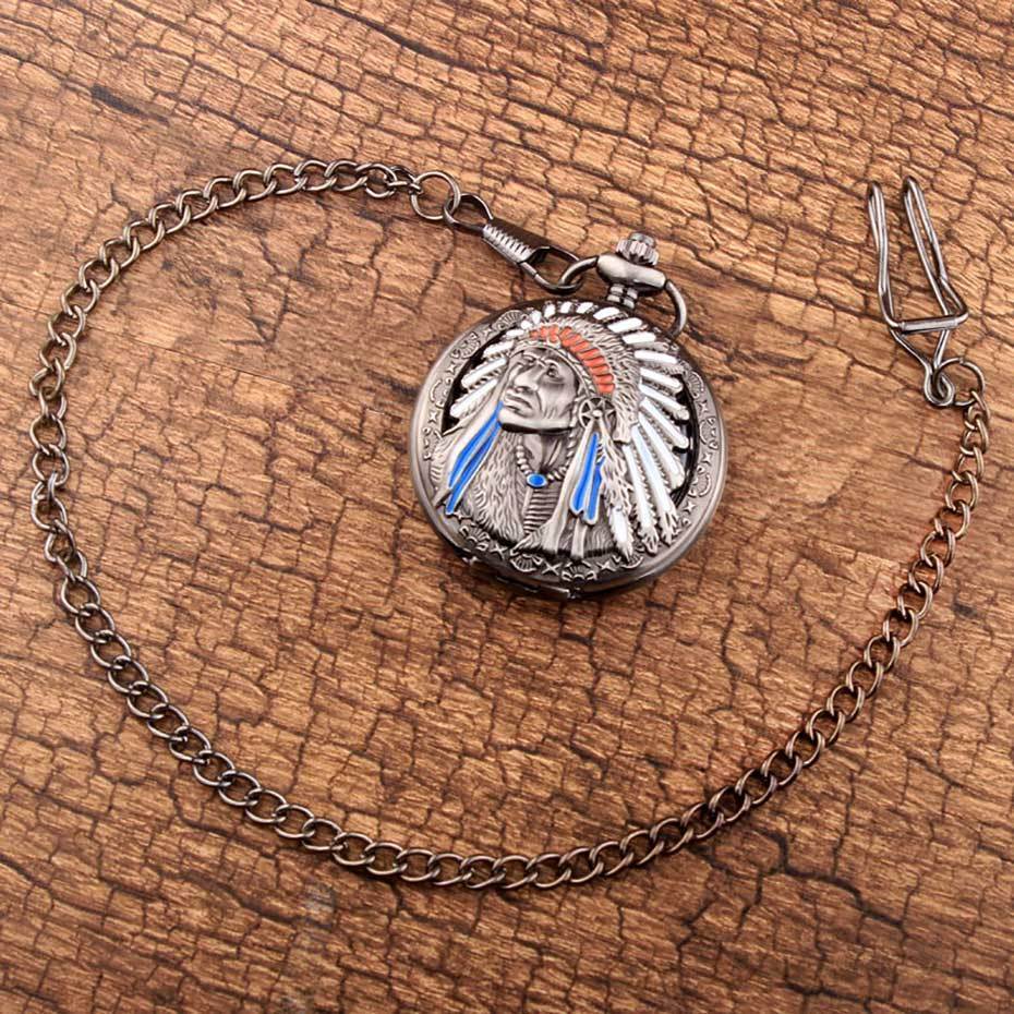 Men's Native Indian Copper Antique Collection Pocket Watches - 2 Colors