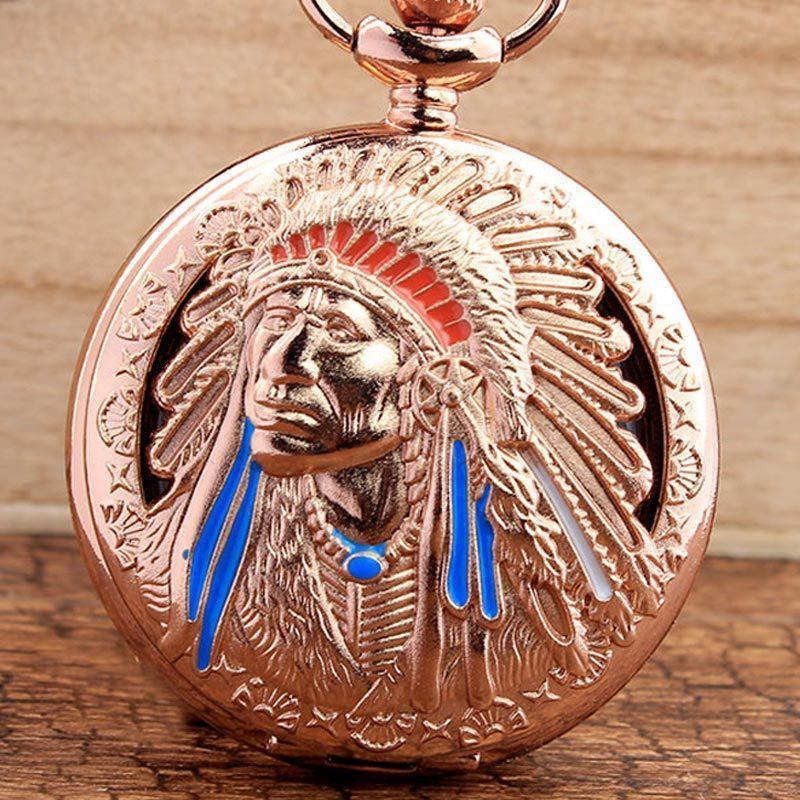 Men's Native Indian Copper Antique Collection Pocket Watches - 2 Colors
