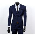 Men's Navy One Button Slim Fit Suit - Three Piece