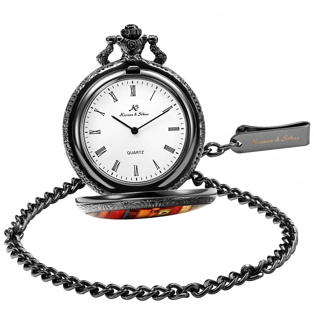 Men's Roman Case Pattern Collection Pocket Watches - 3 Colors