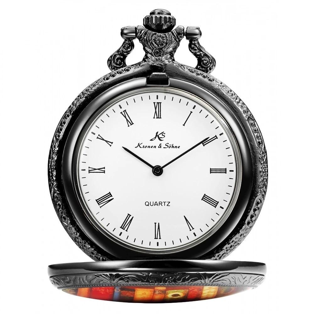 Men's Roman Case Pattern Collection Pocket Watches - 3 Colors