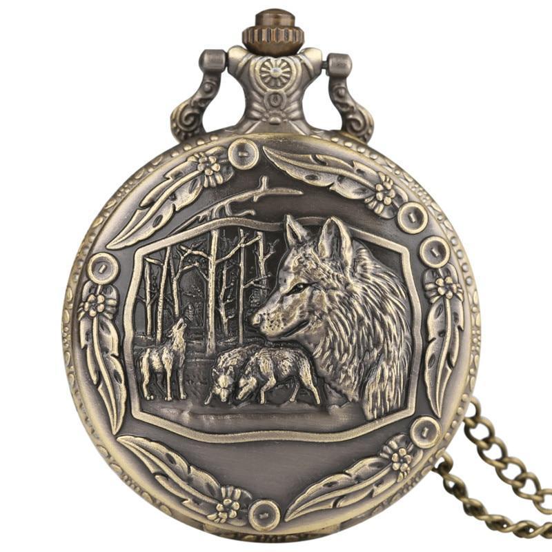 Men's Vintage Wolf Tribe Pocket Watch