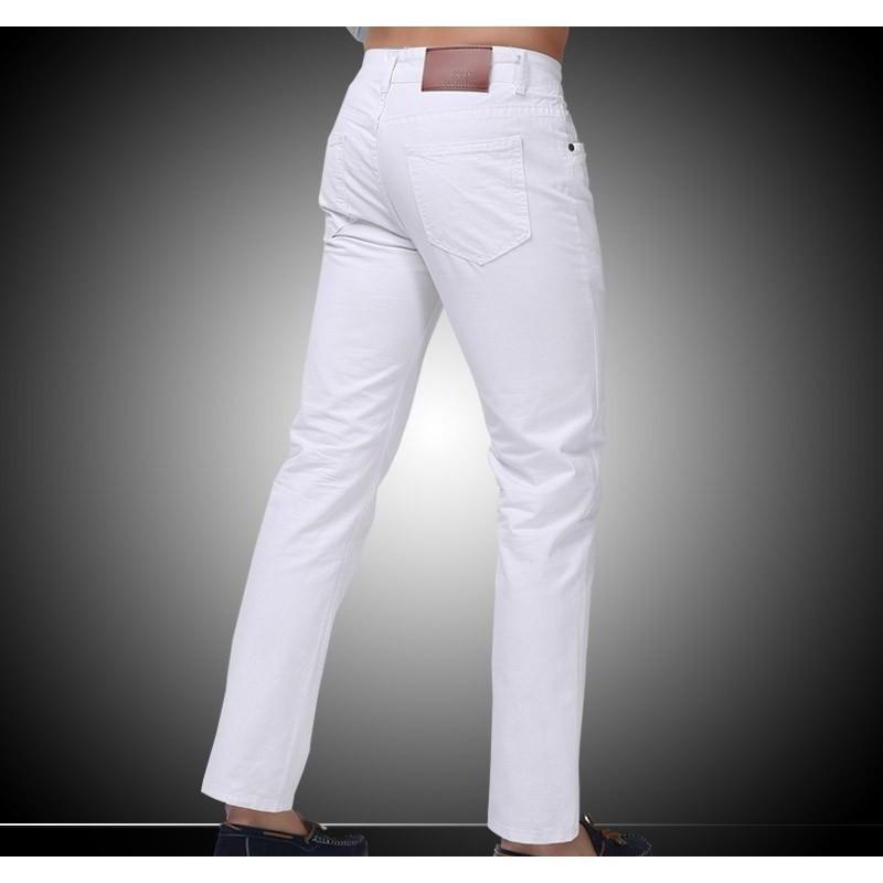 Men's White Slim Fit Straight Jeans - Multiple Sizes